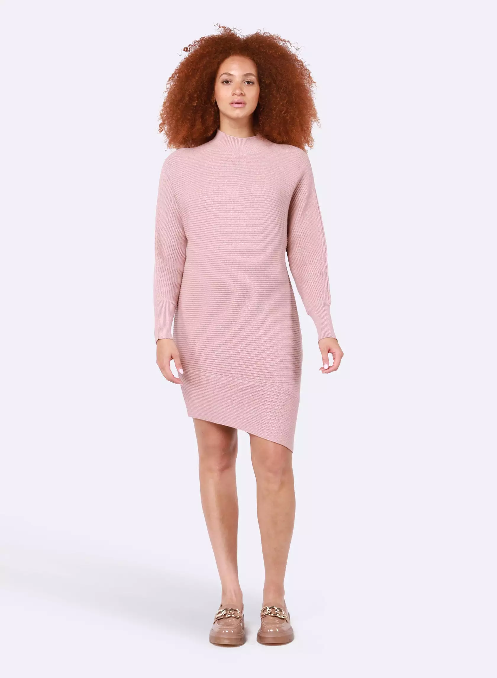 A Little Edge Asymmetrical Sweater Dress