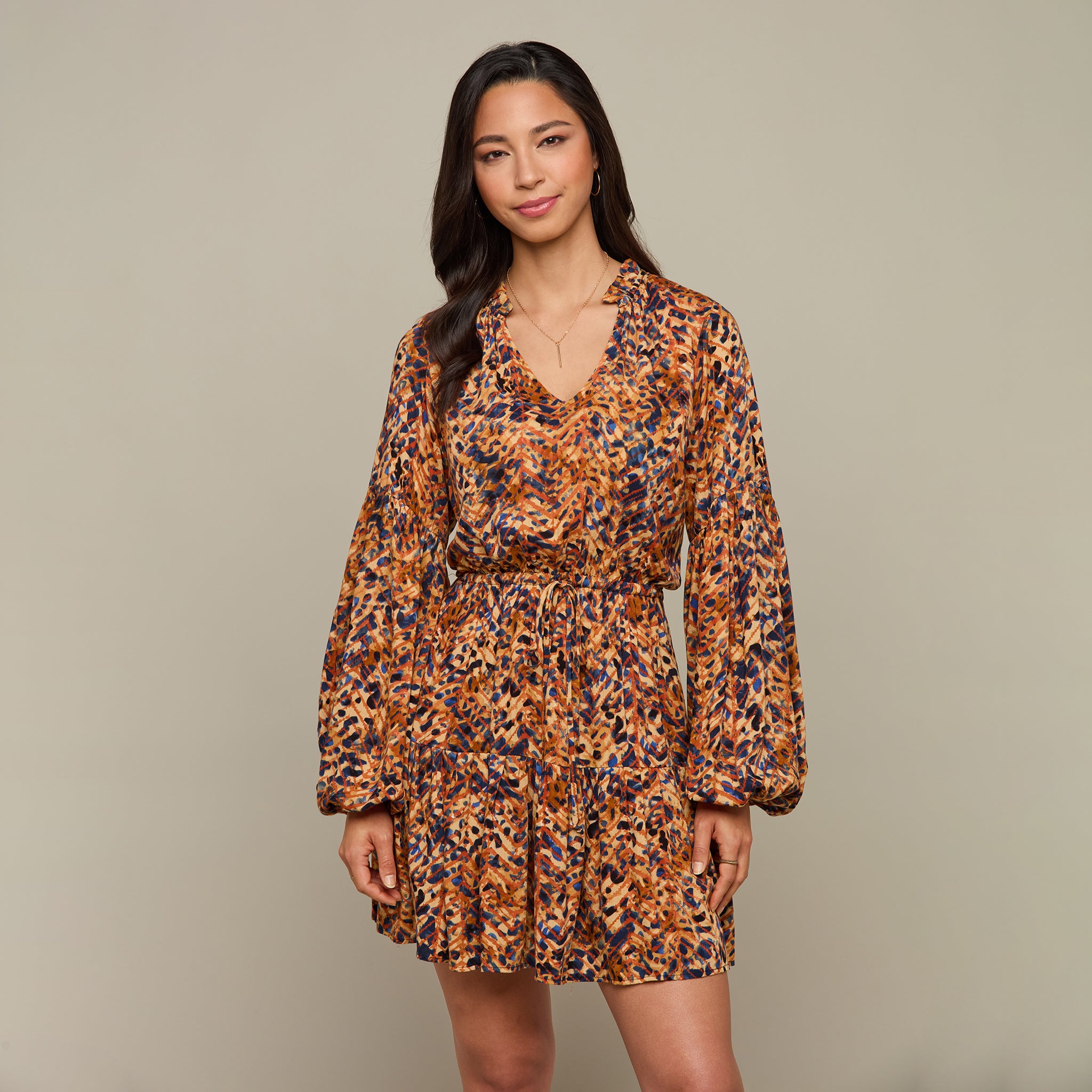 Alanna Long Sleeve Dress :: Brown