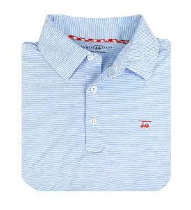 Albatross Polo - Heather Regatta/White Microstripes