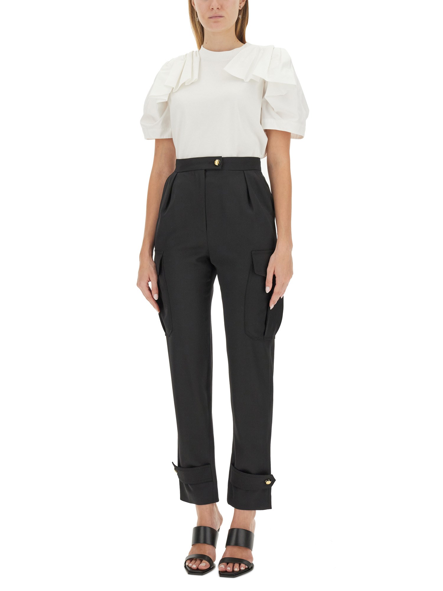 ALEXANDER McQUEEN    MILITARY PANTS IN GRAIN DE POUDRE