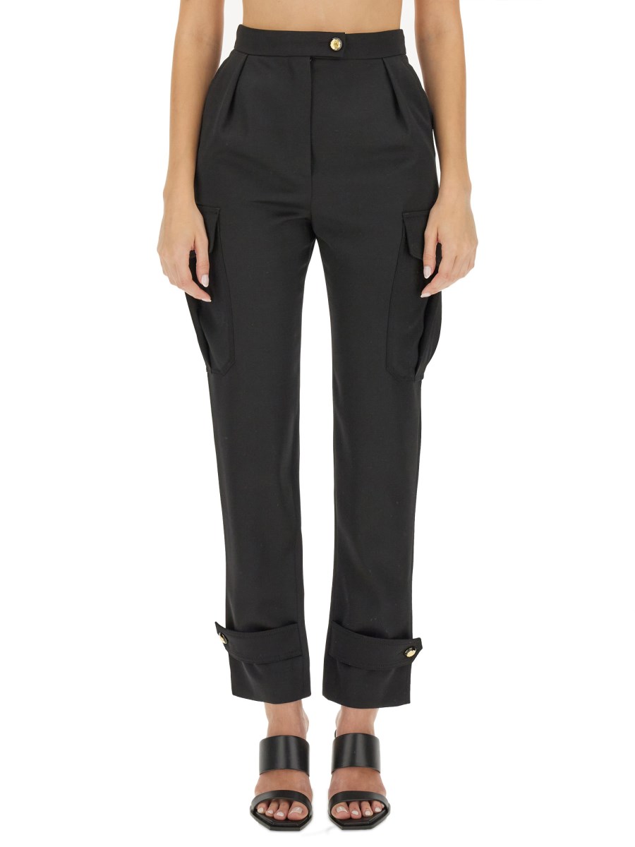 ALEXANDER McQUEEN    MILITARY PANTS IN GRAIN DE POUDRE