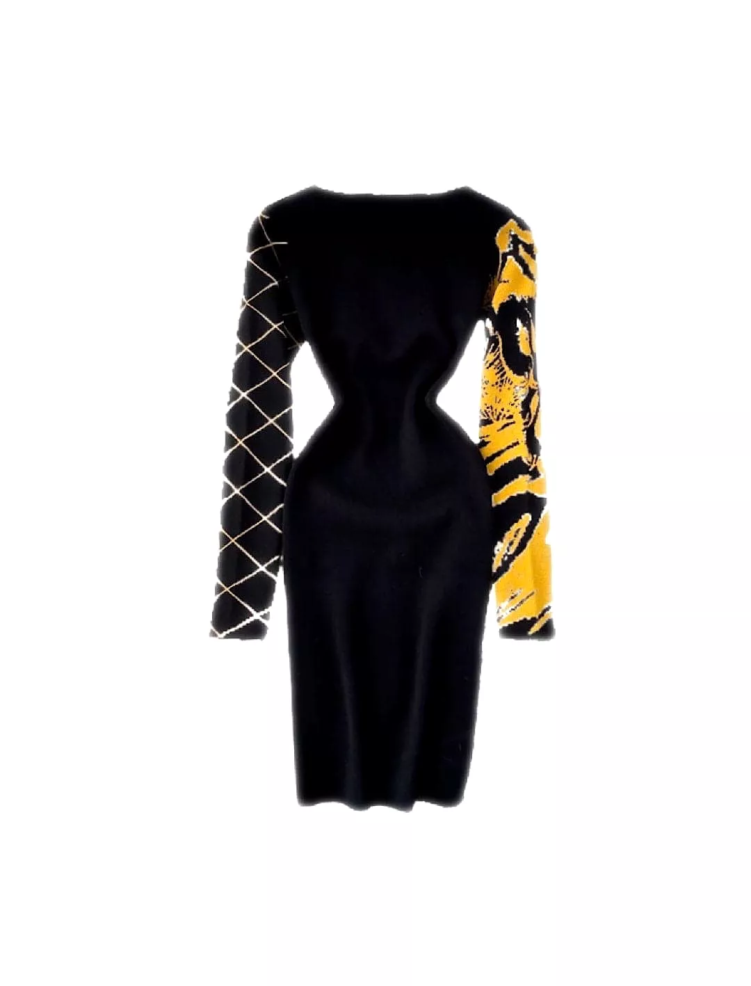 Animal Print Jacquard Knit Sweater Dress