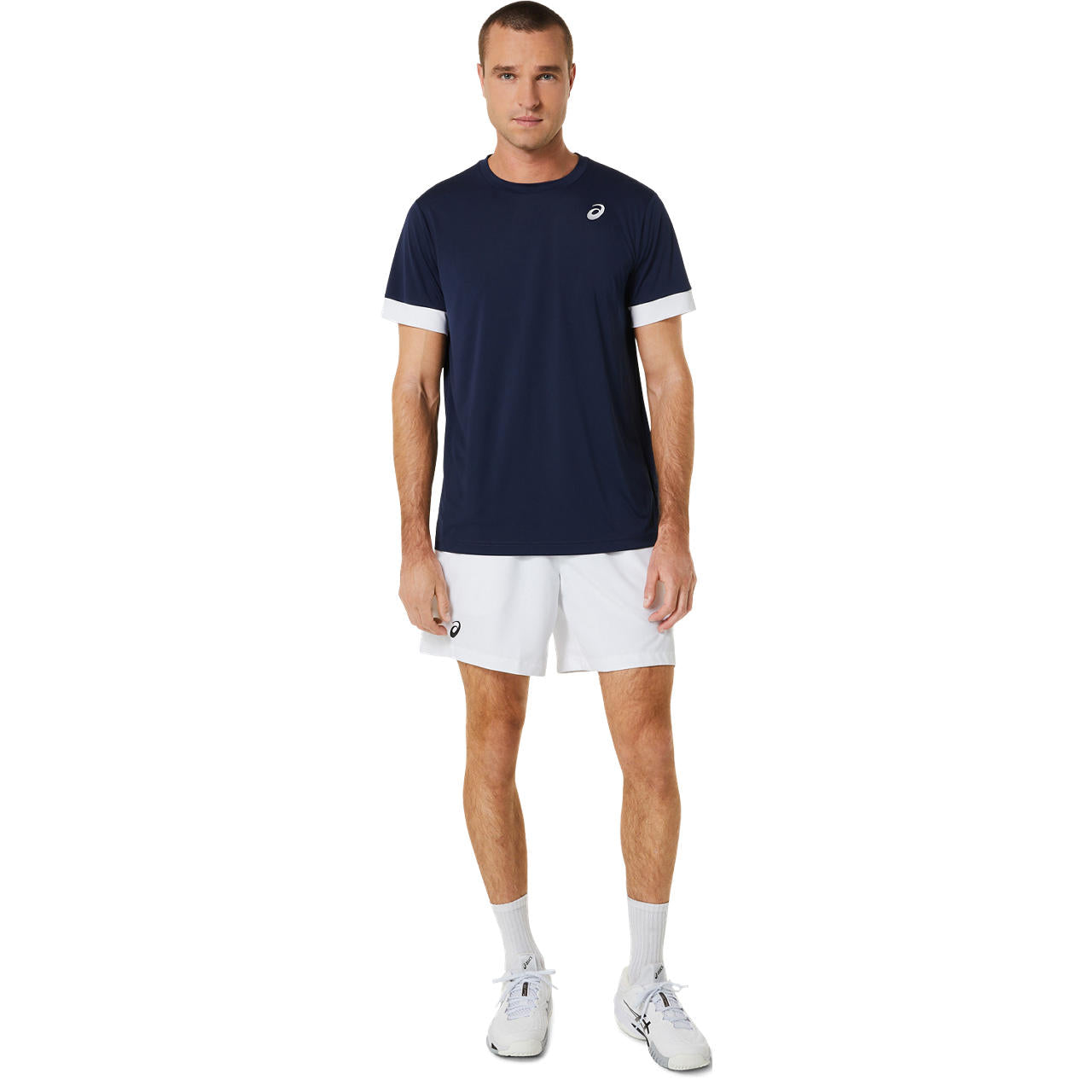 Asics T-Shirt Court SS Top Heren Donkerblauw