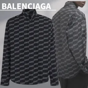 BALENCIAGA  |Street Style Logo Military Luxury Shirts