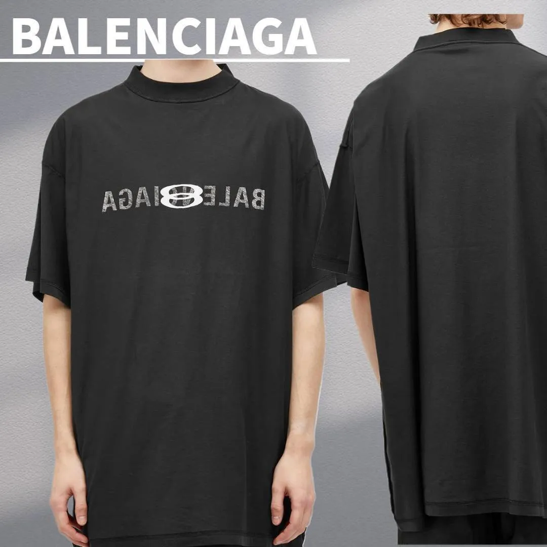 BALENCIAGA  |Street Style Logo Military Luxury T-Shirts