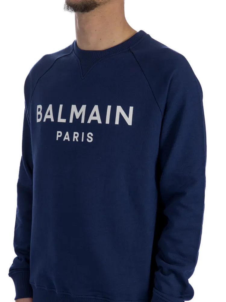 BALMAIN  |Plain Cotton Logo Luxury Sweatshirts