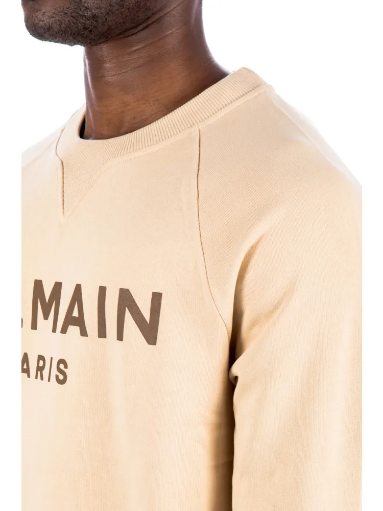 BALMAIN  |Plain Cotton Logo Luxury Sweatshirts