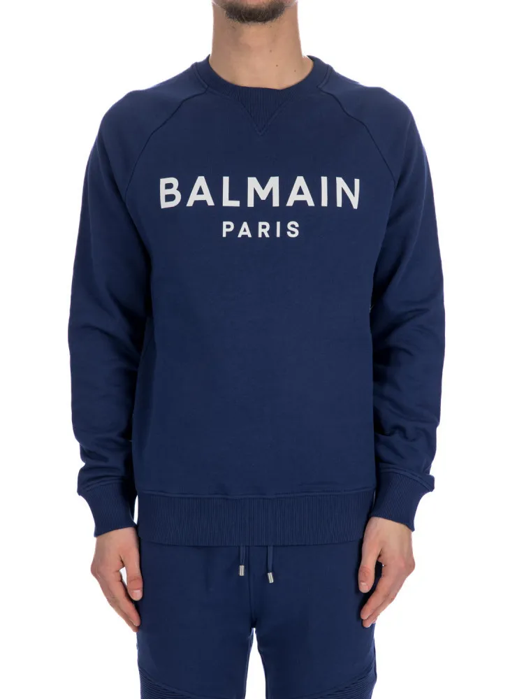 BALMAIN  |Plain Cotton Logo Luxury Sweatshirts