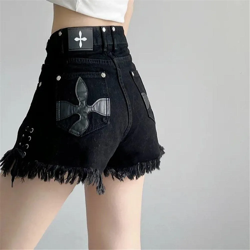 Bandage Tassel Shorts Denim Jeans