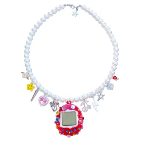 Bedazzled Cyber Pet Charm Necklace