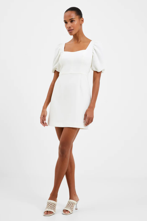 Berina Whisper Puff Sleeve Dress - Summer White