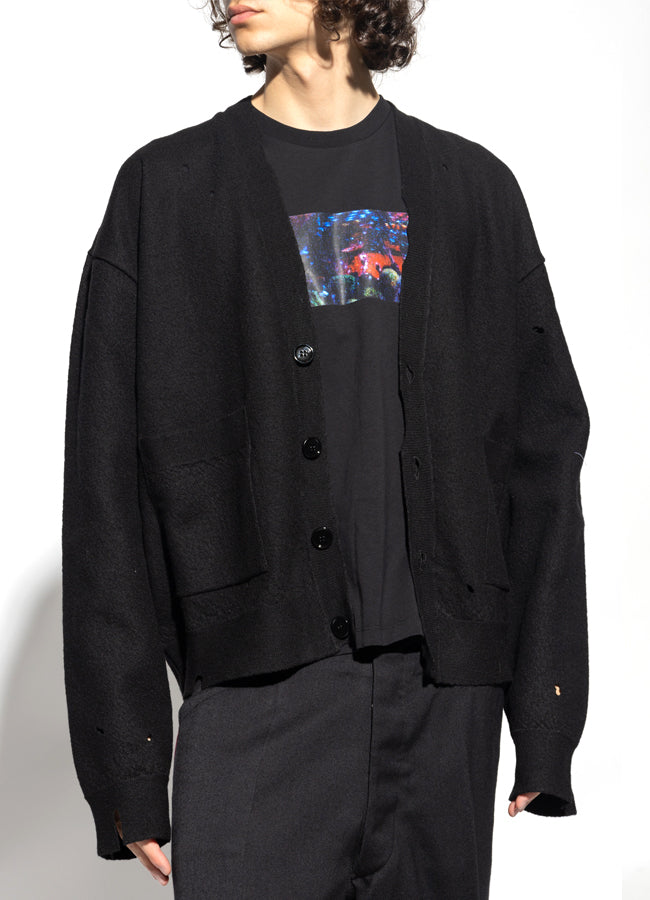 Black Wool Cardigan S52HP0013