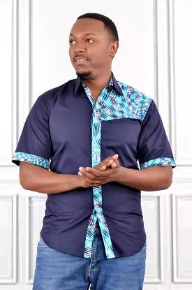 Blue ankara shirts