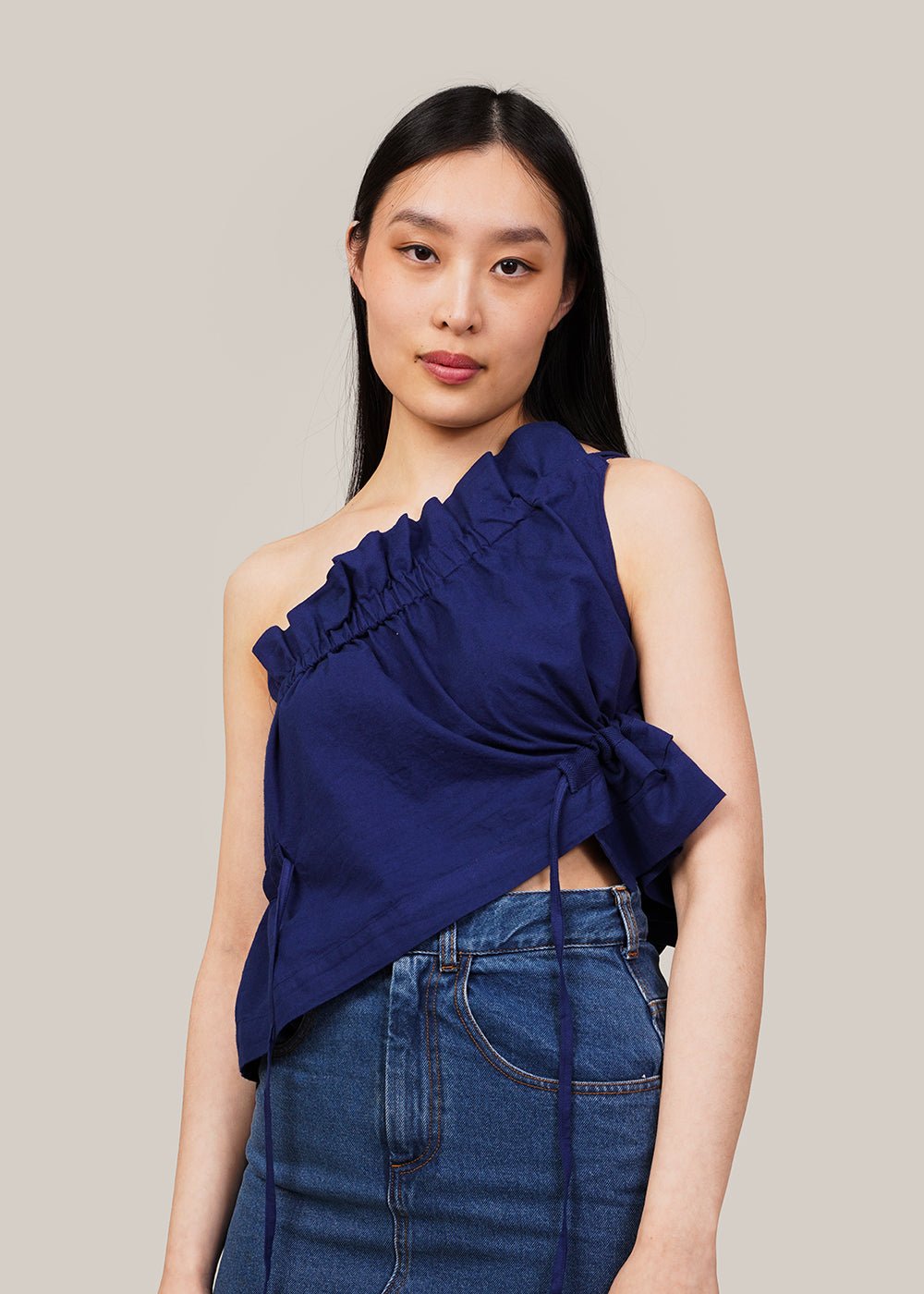 Blue Ruffle Top