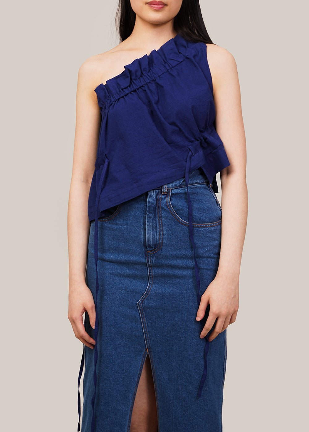 Blue Ruffle Top