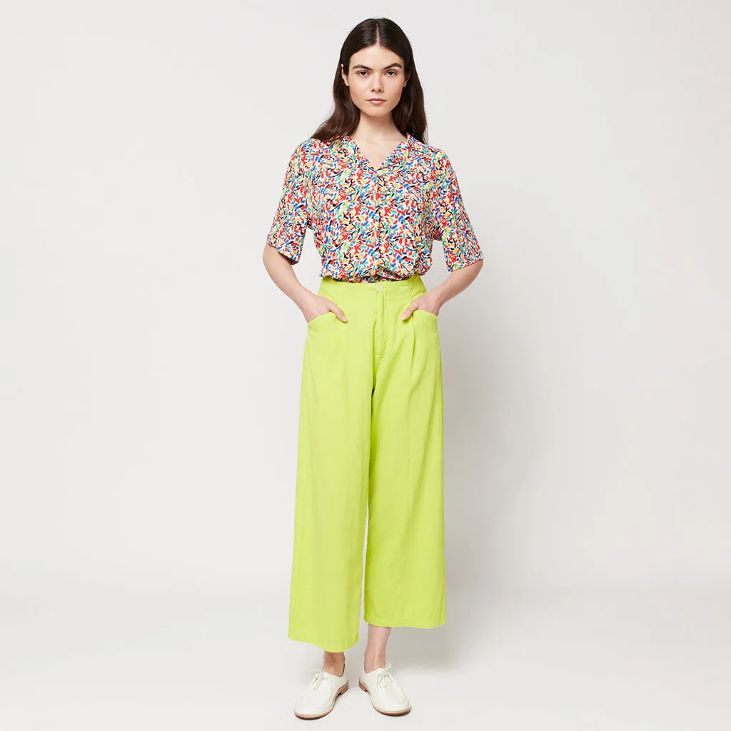 Bobo Choses Woman Pleated Culotte Pants Light Green