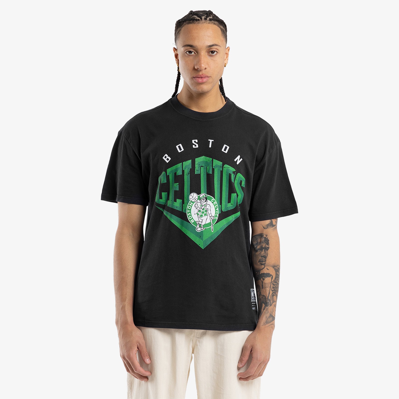 Boston Celtics Beveled Tee - Faded Black