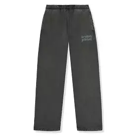 Broken Planet Basics Straight Leg Washed Soot Black Sweatpants