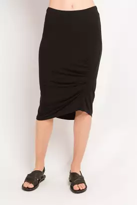 Caterpillar Knee Skirt | Black Bamboo