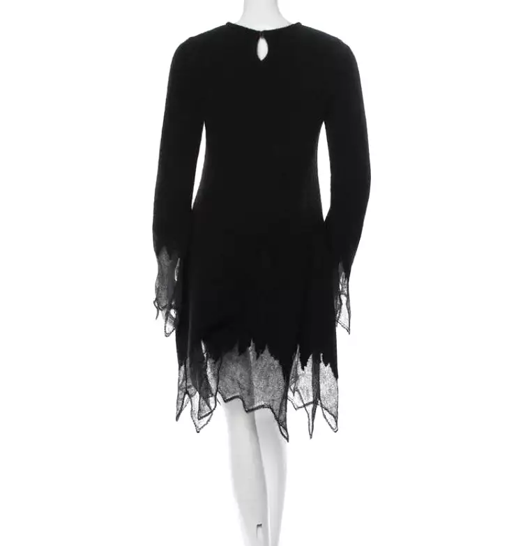 Chanel 09A 2009 Fall Runway Black Sweater Dress FR 34 US 4