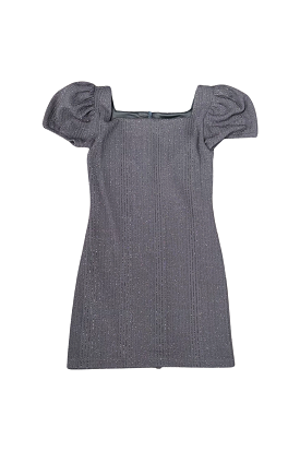 Charcoal Puff Sleeve Dress