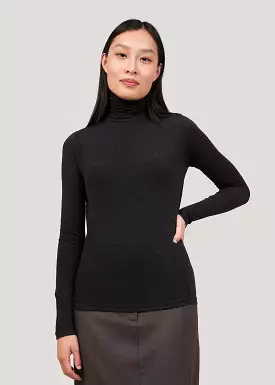 Charcoal Roll Neck Jersey Top