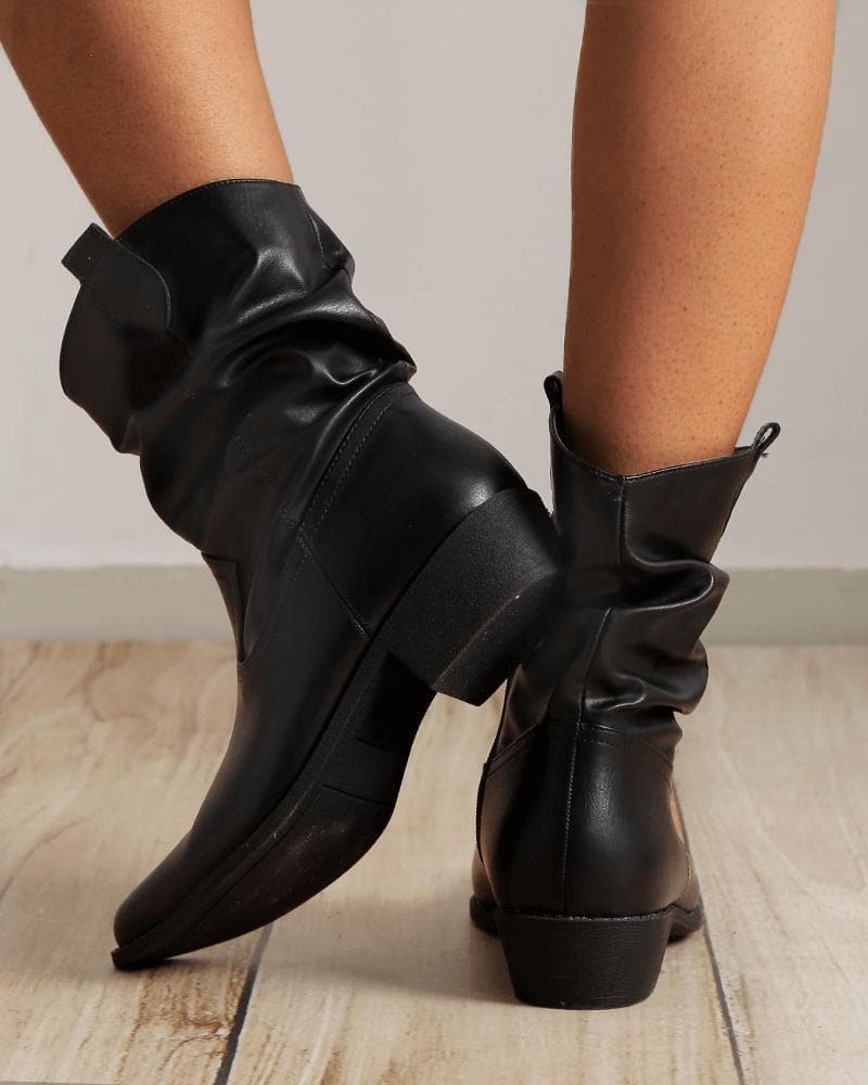 Daily Solid Color Zipper Ankle Boots