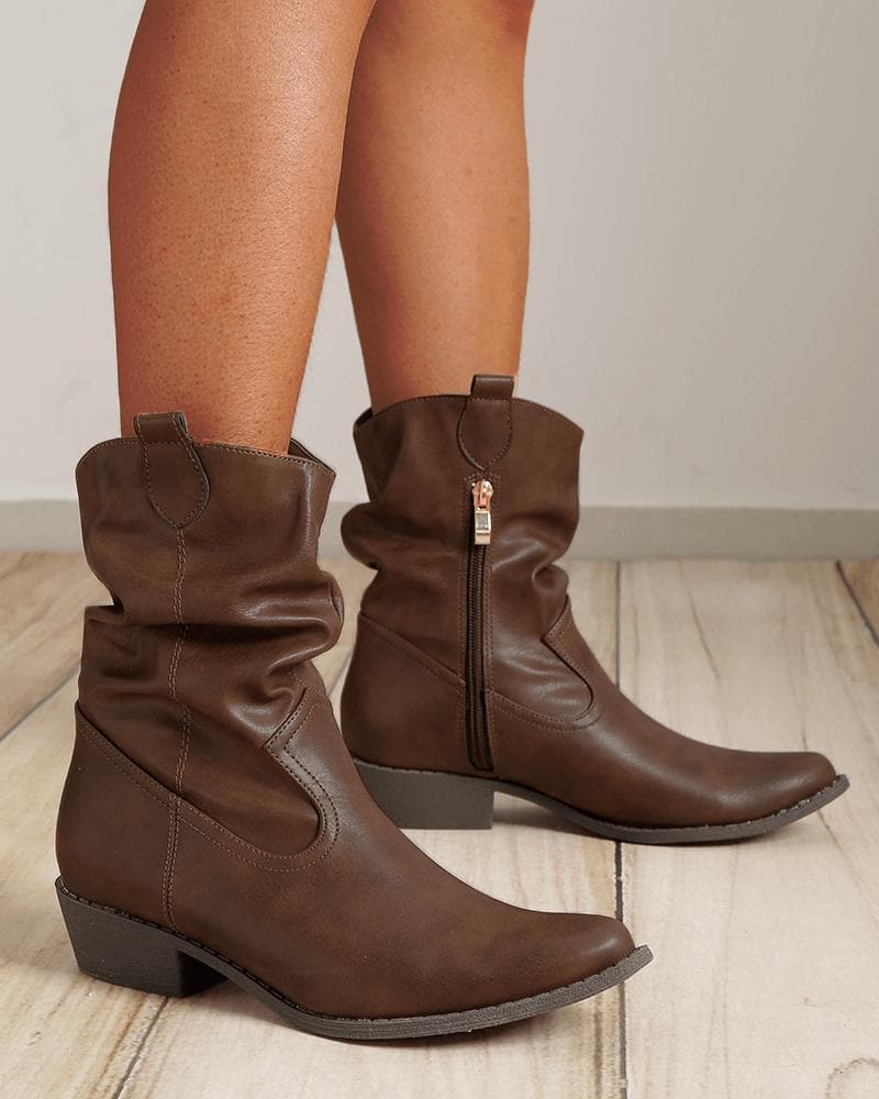 Daily Solid Color Zipper Ankle Boots