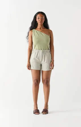 Dex One Shoulder Twisted Top In Dusty Mint