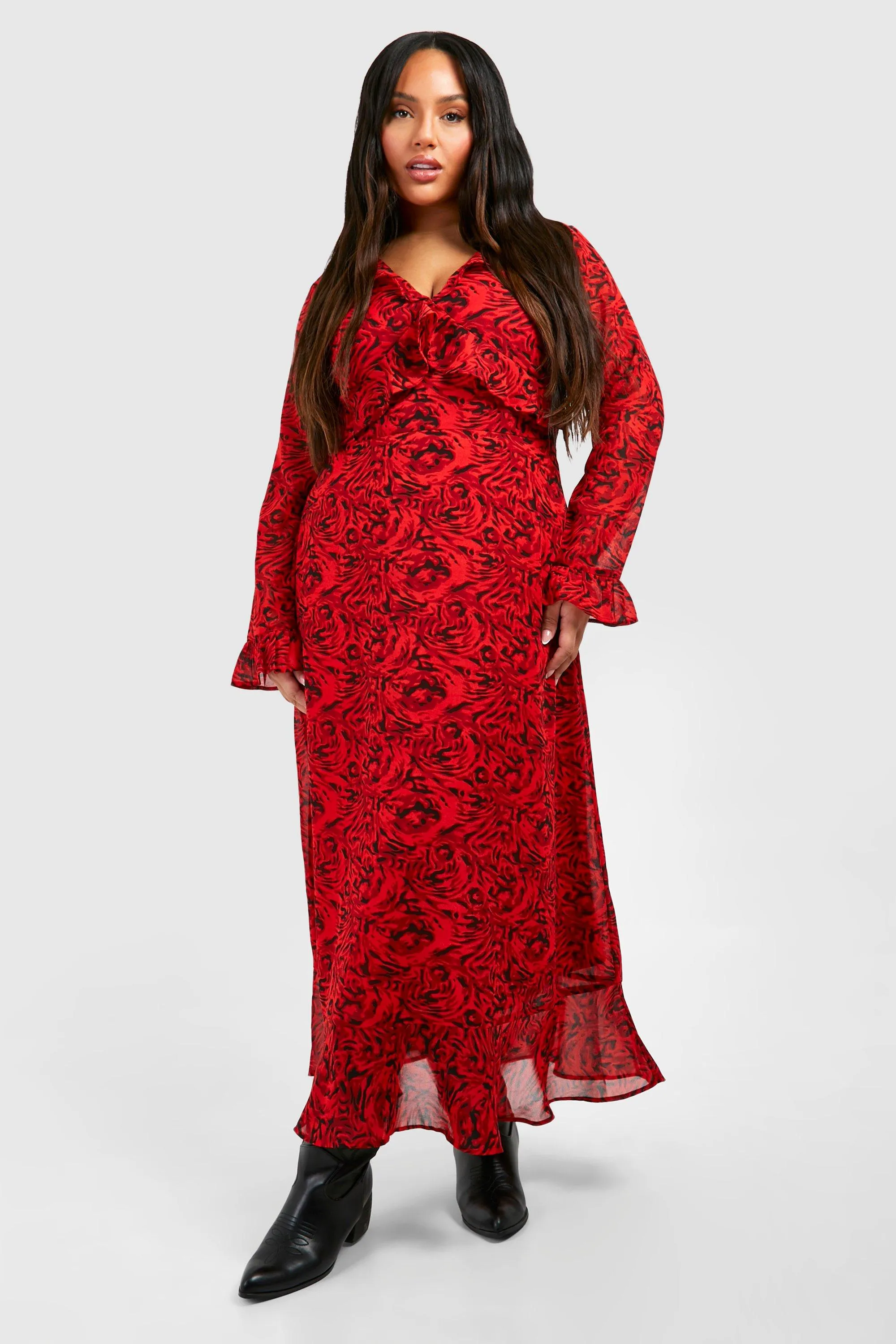 Dresses | Plus Chiffon Printed Smock Dress | boohoo