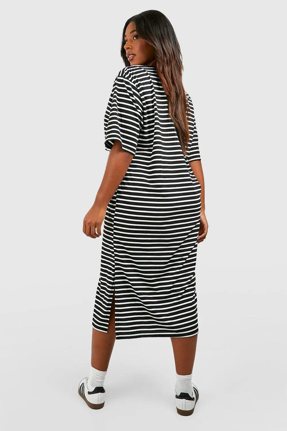 Dresses | Plus Jersey Stripe Midi T-shirt Dress | boohoo