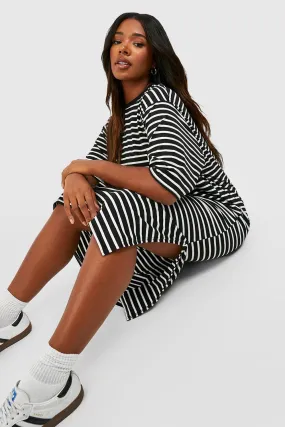 Dresses | Plus Jersey Stripe Midi T-shirt Dress | boohoo