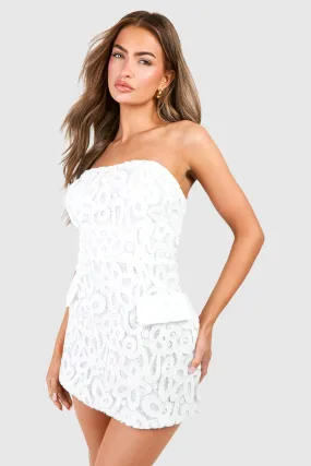 Dresses | Premium Lace Bandeau Mini Dress | boohoo