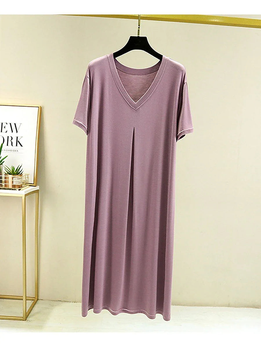 Elegant Nightgown Dress with V Wire Sleeves for Women