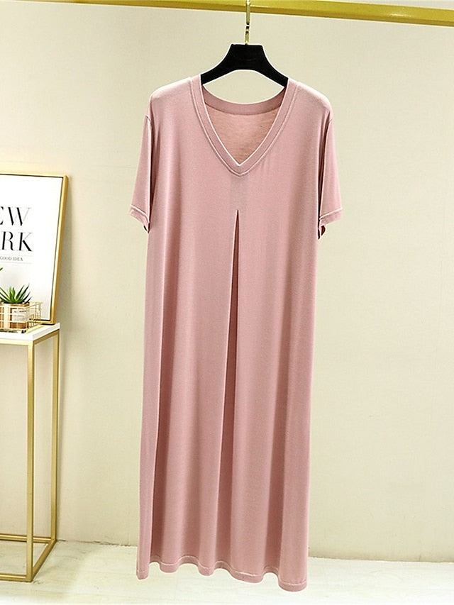 Elegant Nightgown Dress with V Wire Sleeves for Women