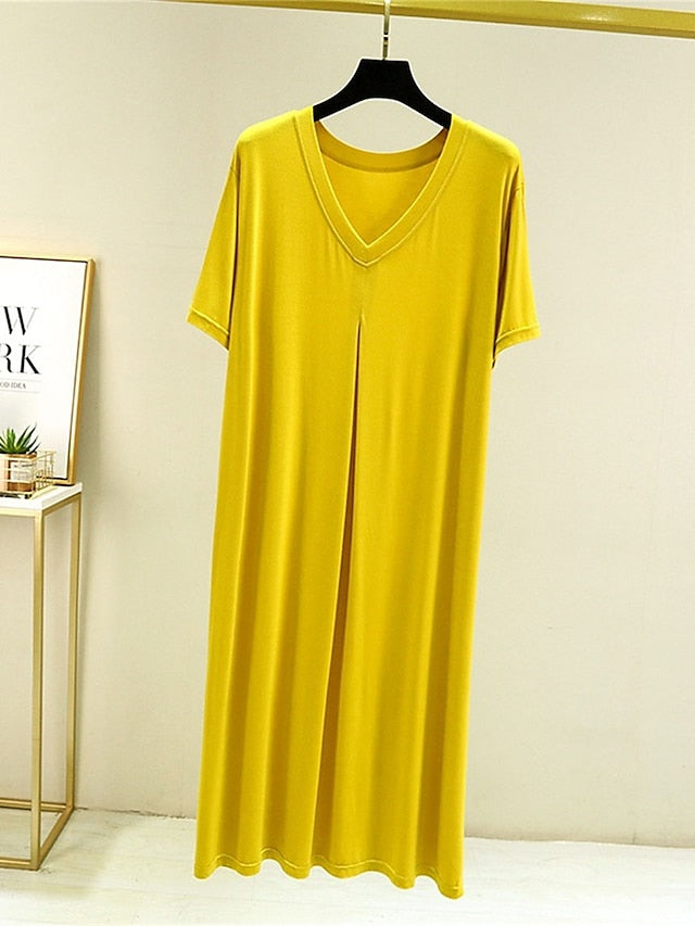 Elegant Nightgown Dress with V Wire Sleeves for Women