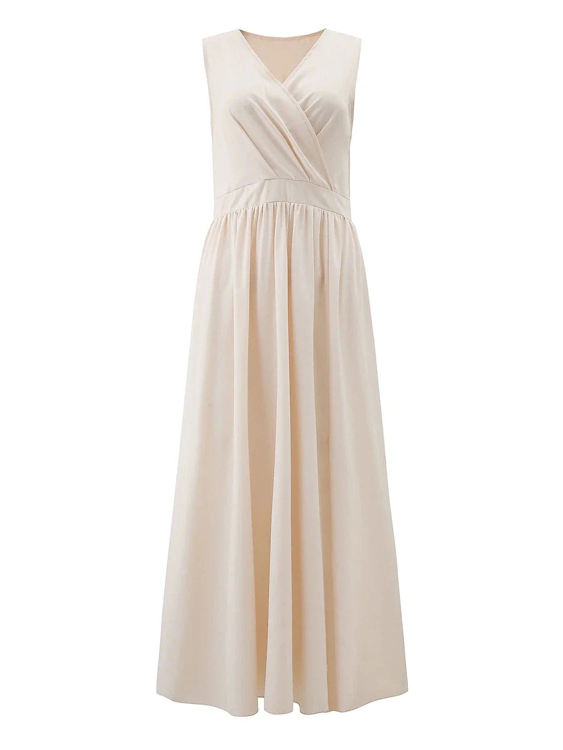 Elegant Sleeveless V-Neck Maxi Dress for Women - Ideal for Spring and Summer Events