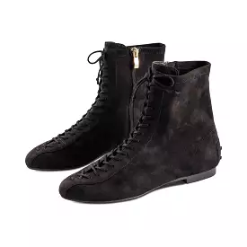 Gebby Black Faux Suede F23