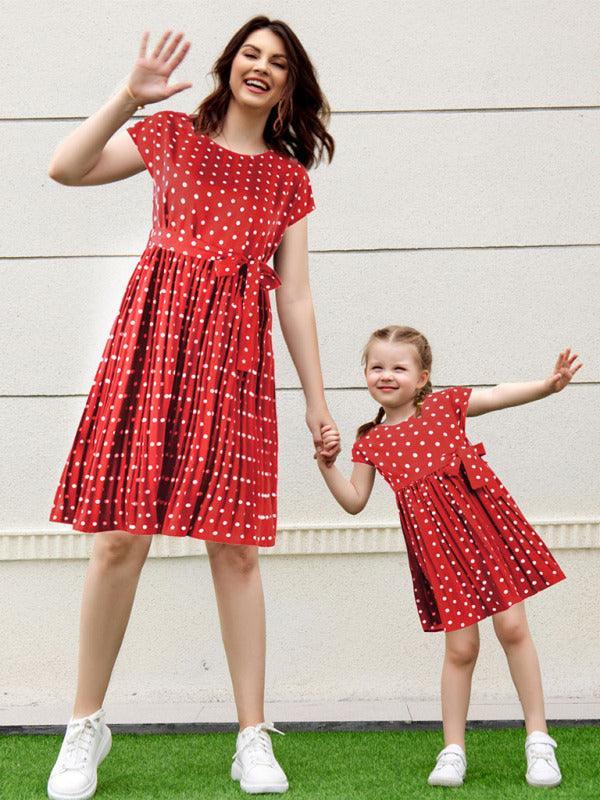 Girls Sleeveless Dotted Dress