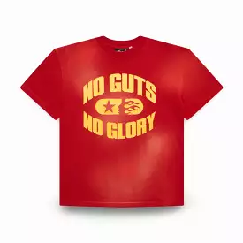 Hellstar Sports T-Shirt 'No Guts No Glory' Washed Red SS24