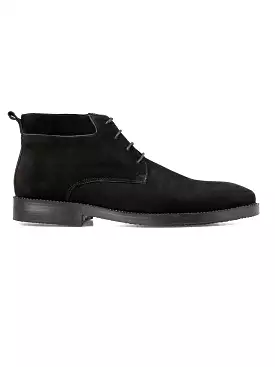 Hunter Chukka Boots - Black Nubuck Leather (Crepe Sole)