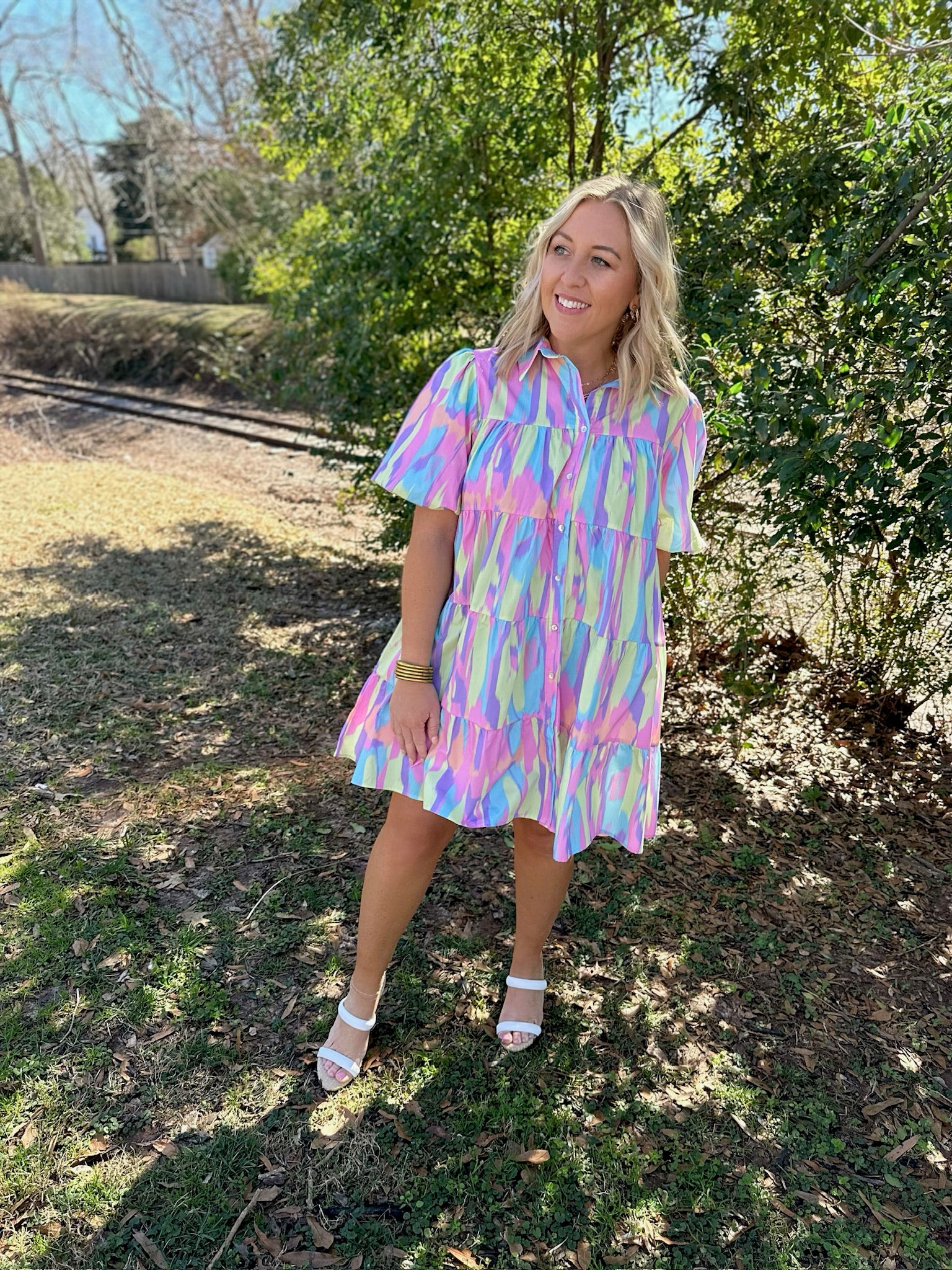 I Give You All Pastel Puff Sleeve Dress