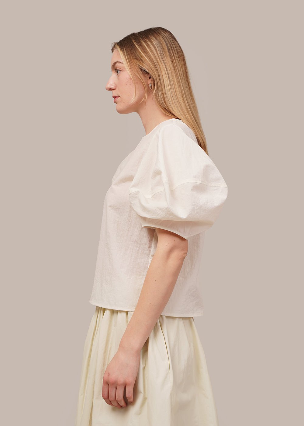 Ivory Balloon Sleeve Blouse