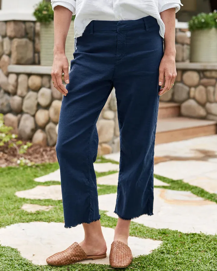 Kinsale Linen Trouser in Navy