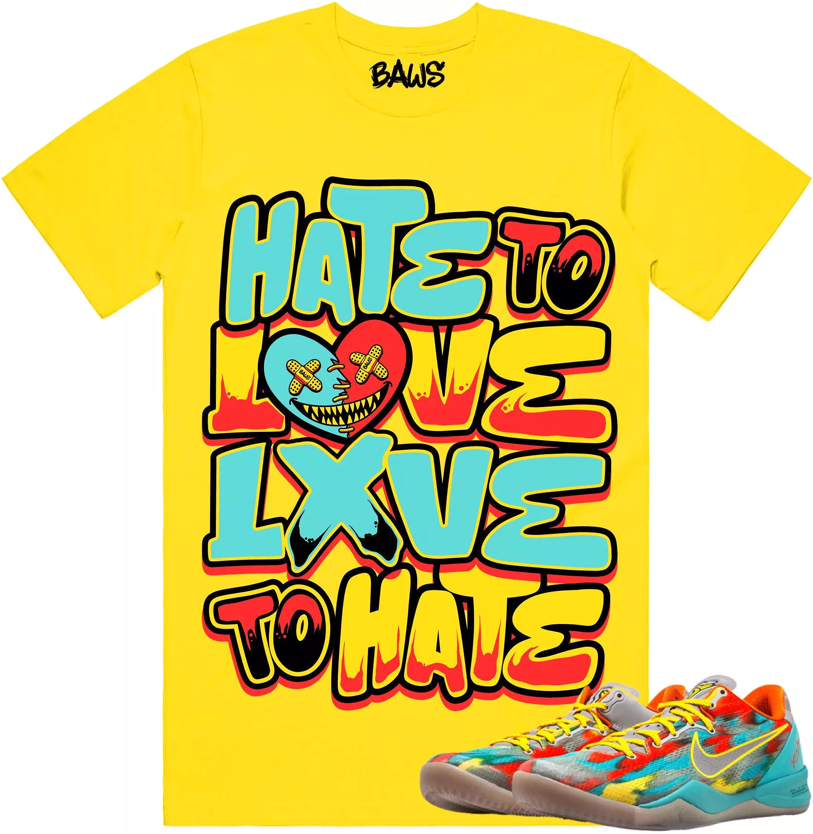 Kobe 8 Venice 8s Shirt to Match - VENICE LOVE2HATE LOSER BAWS