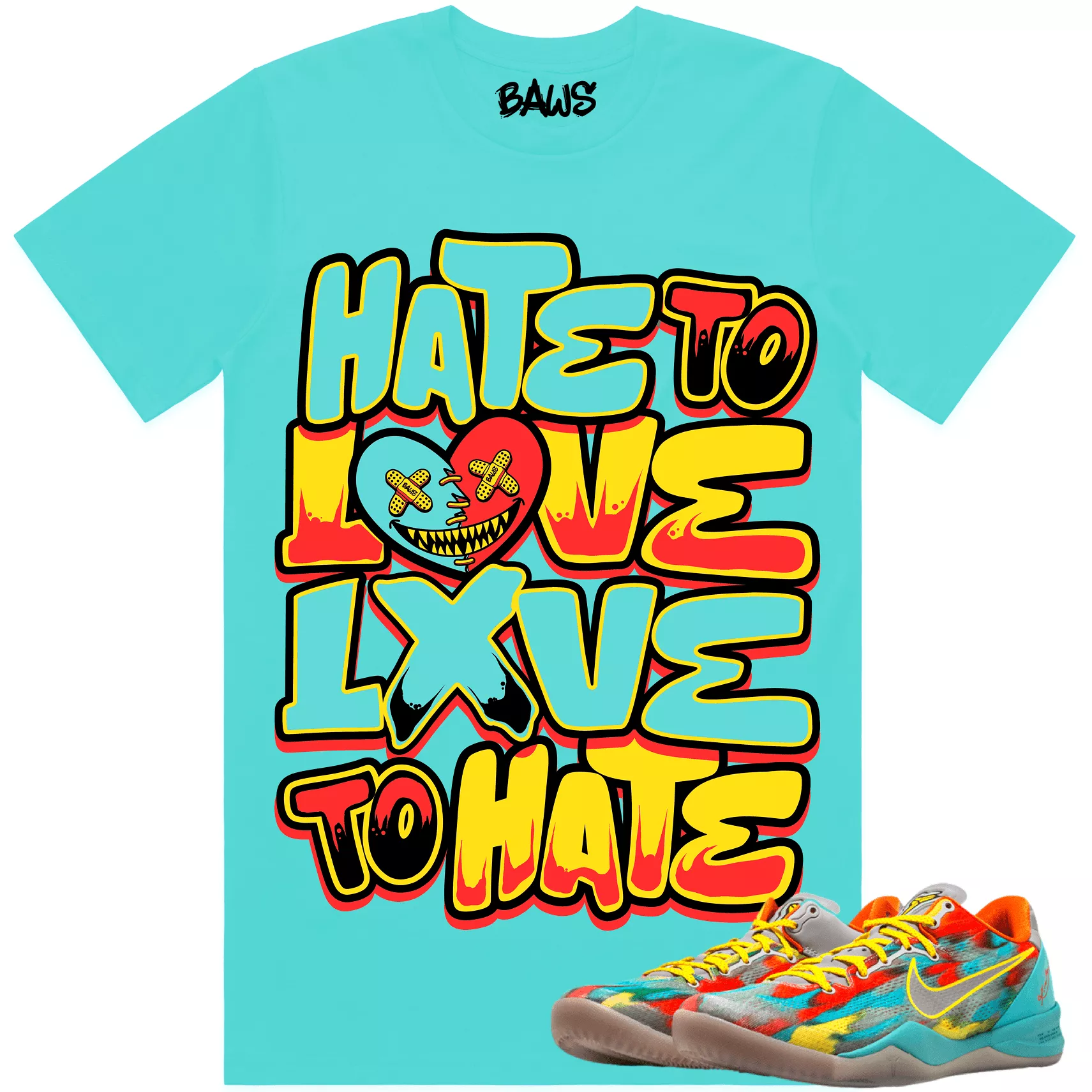 Kobe 8 Venice 8s Shirt to Match - VENICE LOVE2HATE LOSER BAWS