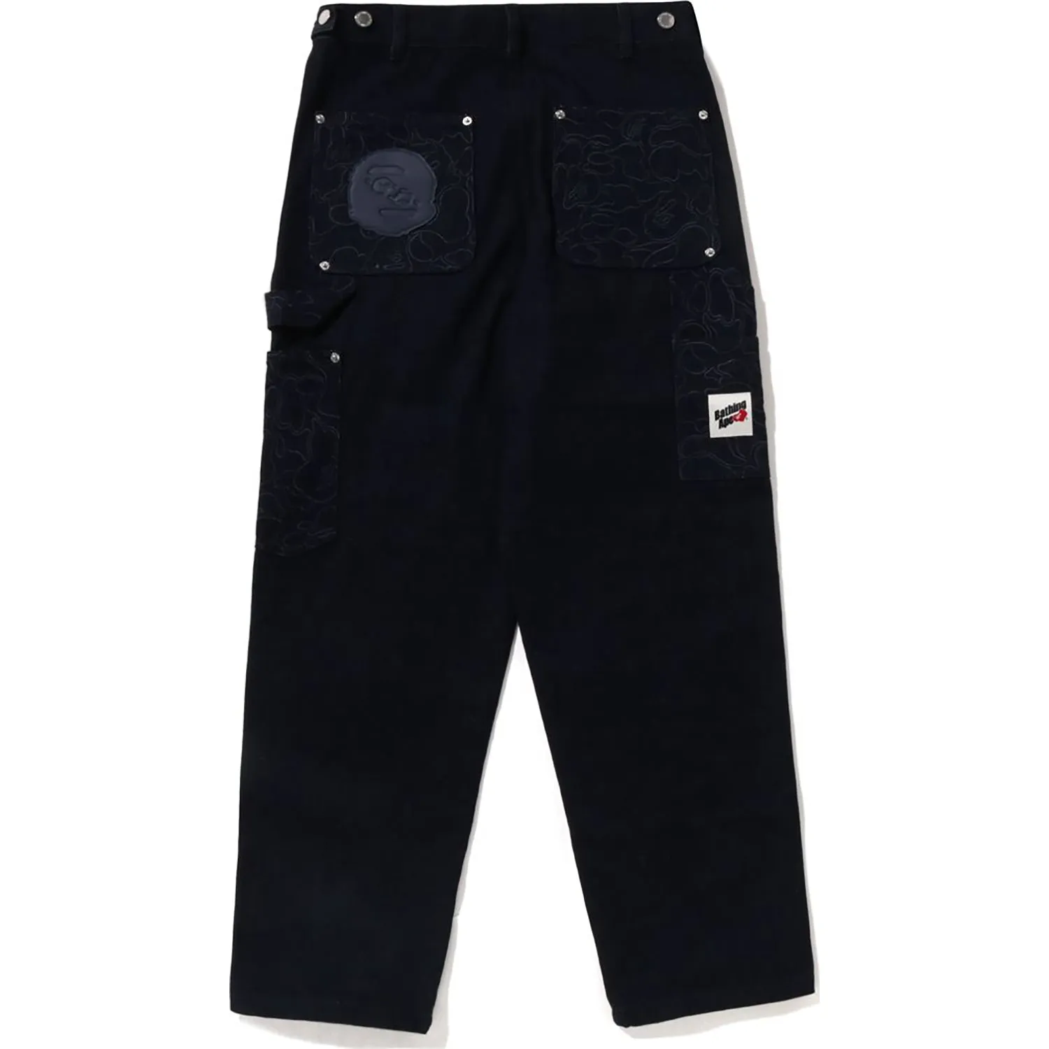 LINE CAMO PATCH DENIM DOUBLE KNEE WORK PANTS MENS