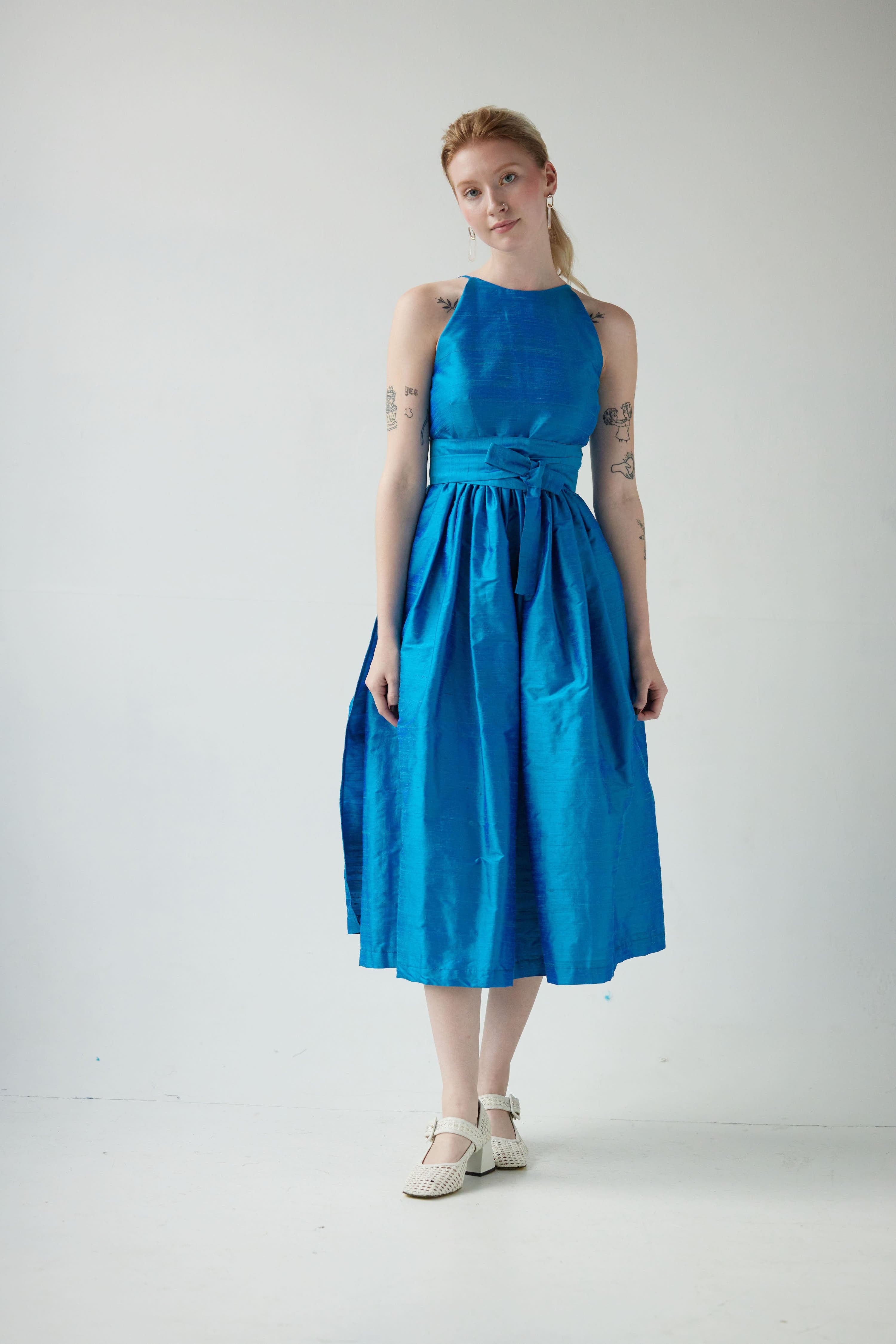 Mari Dress in Silk Dupioni