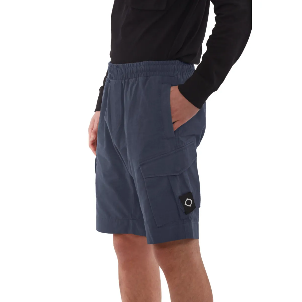 MA.STRUM - Drawstring Cargo Shorts in Ink Navy