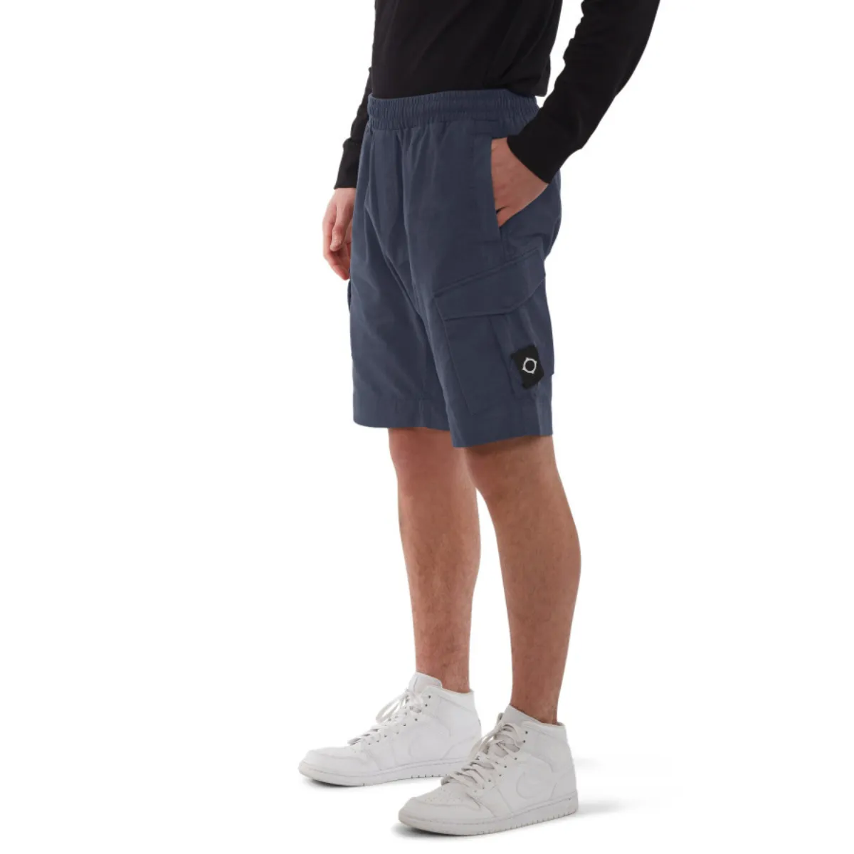 MA.STRUM - Drawstring Cargo Shorts in Ink Navy